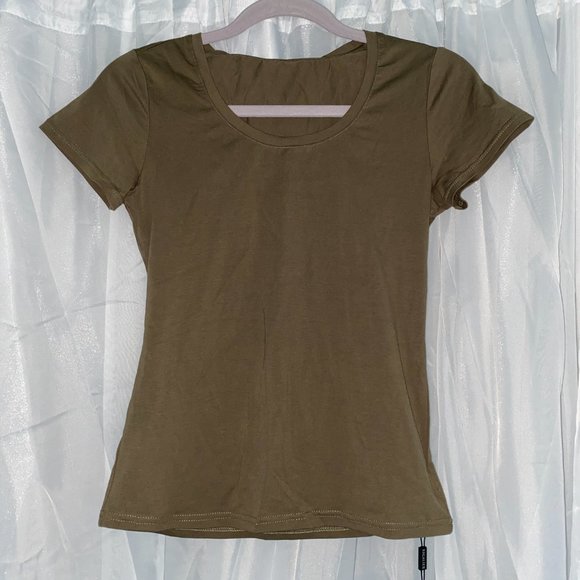 Escalier Army Green Short-Sleeved Top - Picture 2 of 5
